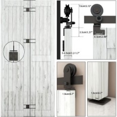 Set di montaggio per porta 92 cm Bonikluba F03STS 2x43 cm Nero T-wheel