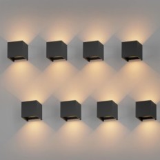 Set 8 lámpara K-Bright GW-A310 LED 12W IP65 3000K, NEGRO NO SET