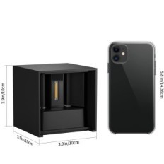 Aseta 8 lamppu K-kirkas GW-A310 LED 12W IP65 3000K, musta ei asetettu