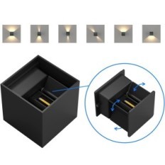 Set 8 Lampe k-helle GW-A310 LED 12W IP65 3000K, schwarz NO SET