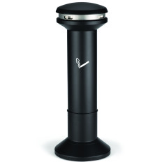 Freestanding ashtray. Outer black with a container of 15l