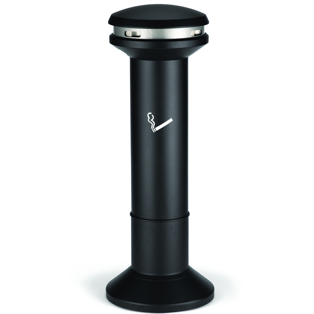 Cinzeiro independente. Preto externo com um recipiente de 15L