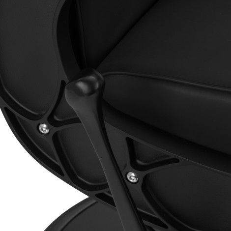 Gabbiano Friseurstuhl Continental schwarz — Detailaufnahme Armlehne