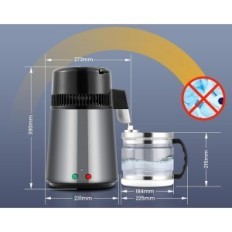 Distillero de agua Hanchen usado, acero inoxidable 304, 750 W, 4 L, gris oscuro