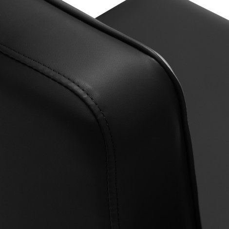 Silla de barbero Gabbiano Continental negra — detalle del respaldo