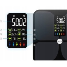 Hmotnost s tukovou tkání Lepulse, LCD SMART 180KG, černá výstava