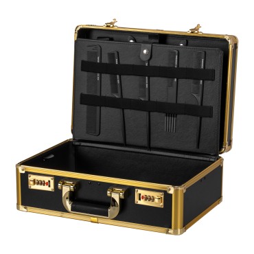 Barber case golden black — vooraanzicht