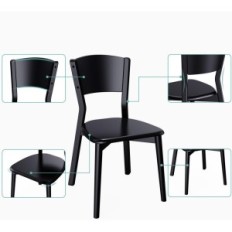 Chaise de chêne moderne d'occasion pour salle à manger, 1 pcs, noir, salon, salle à manger, cuisine et cafés