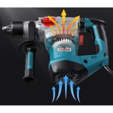 Taladro SDS-PLUS EneAcro usado, 1500 W y 7 J, 4 funciones, azul