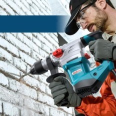 Lietota eneakro SDS-Plus Drill, 1500 W un 7 J, 4 funkcijas, zila