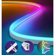 LED Neon RGB 24 V Lamomo PVCRGB20M-de Lamomo PVCRGB20M-de Sync App com música
