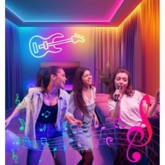 LED NEON RGB 24V LamoMo Pvcrgb20m-de Lamomo PVCRGB20M-de Sync app med musikk