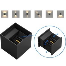 Lámpara de pared de pared X8 K-Bright GW-A310 3000K IP65 Negro