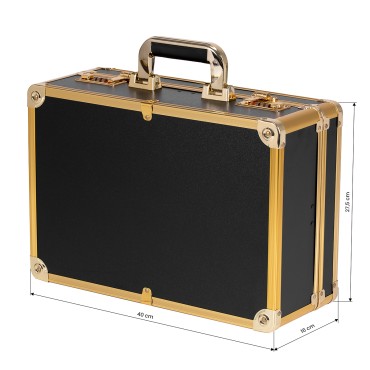 Estuche de barbero dorado negro