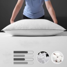 DWR 40x80 almohadas hacia abajo (2 unidades). 3 cámaras de pelusa y bebidas Algodón Eko