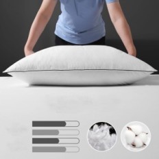 DWR 40x80 almohadas hacia abajo (2 unidades). 3 cámaras de pelusa y bebidas Algodón Eko