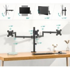 Rabljeni ročaj do 3 monitorjev 24 "M003s nastavljiv 7 kg na črni rami