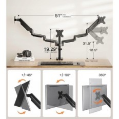 Kasutatud käepide Ergear Empts5B töölaua monitori jaoks kuni 3 ekraani 13-27 '', kuni 8 kg