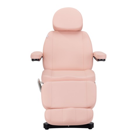 Elektrisk kosmetikstol SILLON CLASSIC 3 motorer rosa med svart bas — framsida