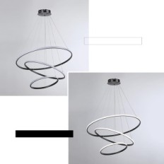 LED-Hängelampe Minifair 3 Schwarze Ringe 52 Watt dimmbar 20 + 40 + 60 cm