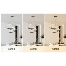 Lampada a sospensione a LED Minifair 3 anelli neri 52W dimmerabili 20 + 40 + 60 cm