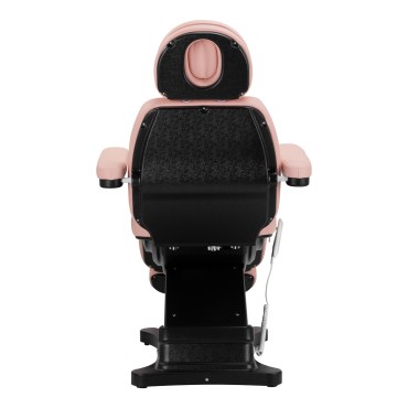 Elektrisk kosmetikstol SILLON CLASSIC 3 motorer rosa med svart bas — baksida