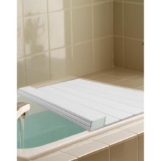Scaffale da bagno pieghevole Qwork WD10919 Bianco PVC 170x75 cm per bagno
