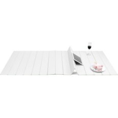 Prateleira de banheira dobrável QWork WD10919 Branco PVC 170x75 cm para banheiro