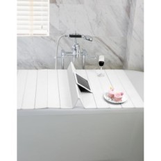 Fällbar badkar SHELF QWORK WD10919 Vit PVC 170x75 cm för badrum