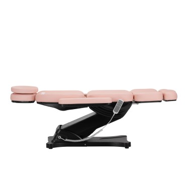 Elektrisk kosmetikstol SILLON CLASSIC 3 motorer rosa med svart bas — sidosida