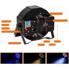 LED DISCO RGB ZQ01104 lamper Disco Light 7 MODER SET 4 PCS.