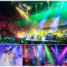 LED DISCO RGB ZQ01104 lempos Disko šviesos 7 režimai Nustatyti 4 vnt.