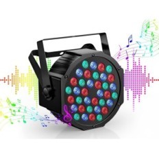 LED DISCO RGB ZQ01104 lempos Disko šviesos 7 režimai Nustatyti 4 vnt.