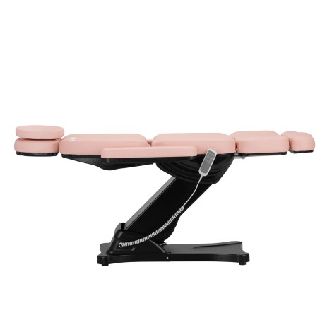 Elektrisk kosmetikstol SILLON CLASSIC 3 motorer rosa med svart bas — sidosida