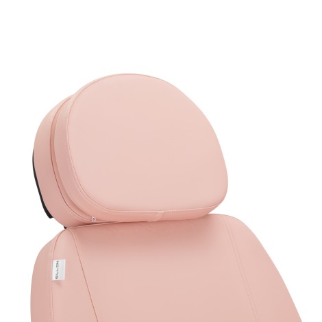 SILLON CLASSIC 3 motoros elektromos kozmetikai szék, rózsaszín, fekete alappal — közeli kép a fejrészről