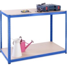 Workshop en rekken tafel, duurzame planken voor opslag