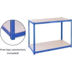 Workshop and shelving table, Durable shelves for storage