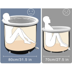 Folding ice bath with cover, diameter 80 cm, 402 L