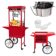 Mobiele popcornmachine met rolstoelen op wielen
