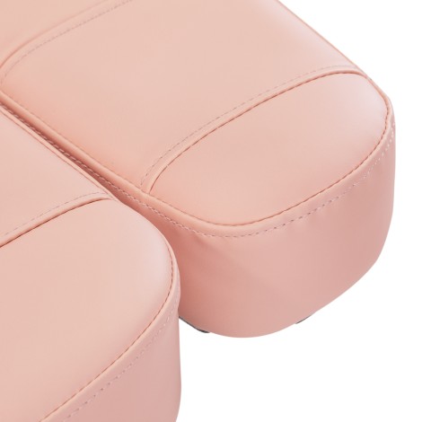 SILLON CLASSIC 3 motoros elektromos kozmetikai szék, rózsaszín, fekete alappal — közeli kép az ülésről