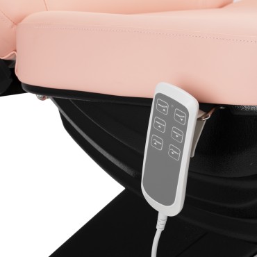 Sillón eléctrico cosmético SILLON CLASSIC 3 motores rosa con base negra — detalle de los controles