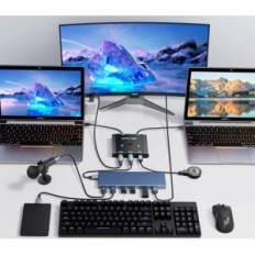USB C 2 i 1 KCEVE C201B KVM 2 Laptops 1 Monitor 4K 120 Hz USB 3.1 Gen 2