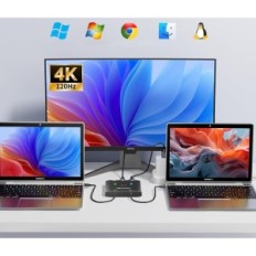 USB C 2 in 1 KCEVE C201B KVM 2 Laptops 1 Monitor 4K 120 Hz USB 3.1 Gen 2