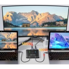 Onvolledige USB C 2 in 1 KCEVE C201B KVM 2 Laptops 1 Monitor 4K 120 Hz USB 3.1 GEN 2