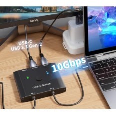 UNCOMPLETED USB C 2 kapcsoló 1 KCEVE C201B KVM 2 laptop 1 monitor 4K 120 Hz USB 3.1 Gen 2