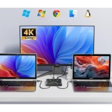 Ofullständig USB C 2 i 1 KCEE C201B KVM 2 Bärbara datorer 1 Monitor 4K 120 Hz USB 3.1 Gen 2