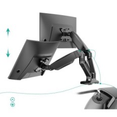 Rokturi 2 Monitori Willy GSMP002 Regulējams VESA gāzes turētājs ar C-sprādzi 19.8 lb izstāde