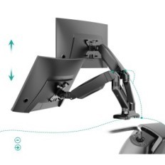 Uchwyty 2 monitory Wali GSMP002 regulowany uchwyt gazowy VESA z C-klamrą 19,8 LB POWYSTAWOWY