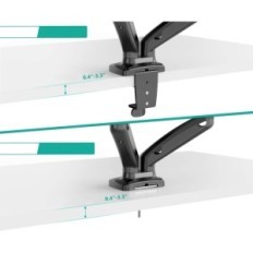 Rokturi 2 Monitori Willy GSMP002 Regulējams VESA gāzes turētājs ar C-sprādzi 19.8 lb izstāde