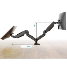 Uchwyty 2 monitory Wali GSMP002 regulowany uchwyt gazowy VESA z C-klamrą 19,8 LB POWYSTAWOWY